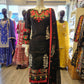 ETHN Black Chikan Kameez | White & Pink Thread Embroidery | Laser Cut Viscose Suit (M-7XL)