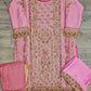 Orchid pink colour hand embellished shalwar kameez in chiffon fabric embroidered dupatta in sizes [M to 8XL] womenswear traditional fancy party wear plus size clothing - gorgeous fit