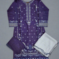 Navy blue colour thread and sequins