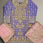 Lilac and pink colour hand embellished lehenga suit