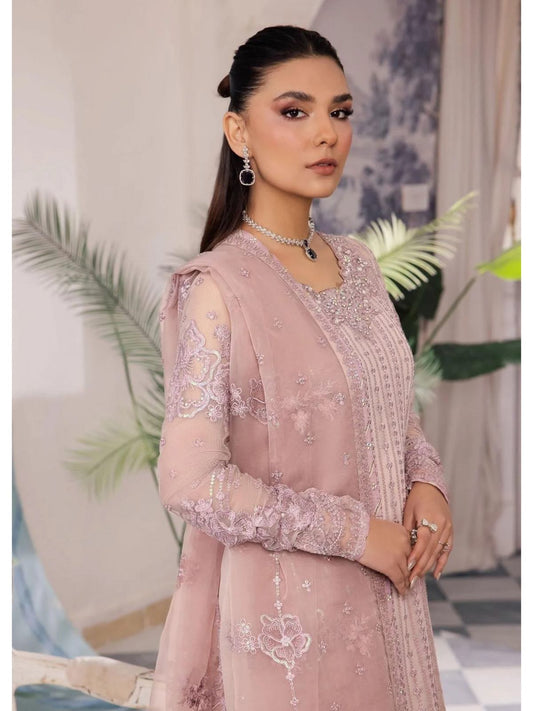 IZK Bareen dark lilac pink colour hand embellished shalwar kameez in chiffon fabric embroidered dupatta in sizes [M to 8XL] womenswear traditional fancy party wear plus size clothing - gorgeous fit