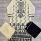 Off-white colour thread and sequins chikan kari