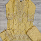 AM Gold colour hand embellished lehenga suit in chiffon fabric embroidered dupatta and brocade lehenga in sizes [M to 8XL] womenswear traditional wedding wear plus size clothing - gorgeous fit