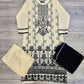 Off-white colour thread and sequins chikan kari