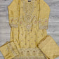 AM Gold colour hand embellished lehenga suit in chiffon fabric embroidered dupatta and brocade lehenga in sizes [M to 8XL] womenswear traditional wedding wear plus size clothing - gorgeous fit