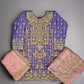 Lilac and pink colour hand embellished lehenga suit