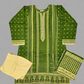 Designer fern green and banana colour winter collection khaddar fabric with khaddar shawl