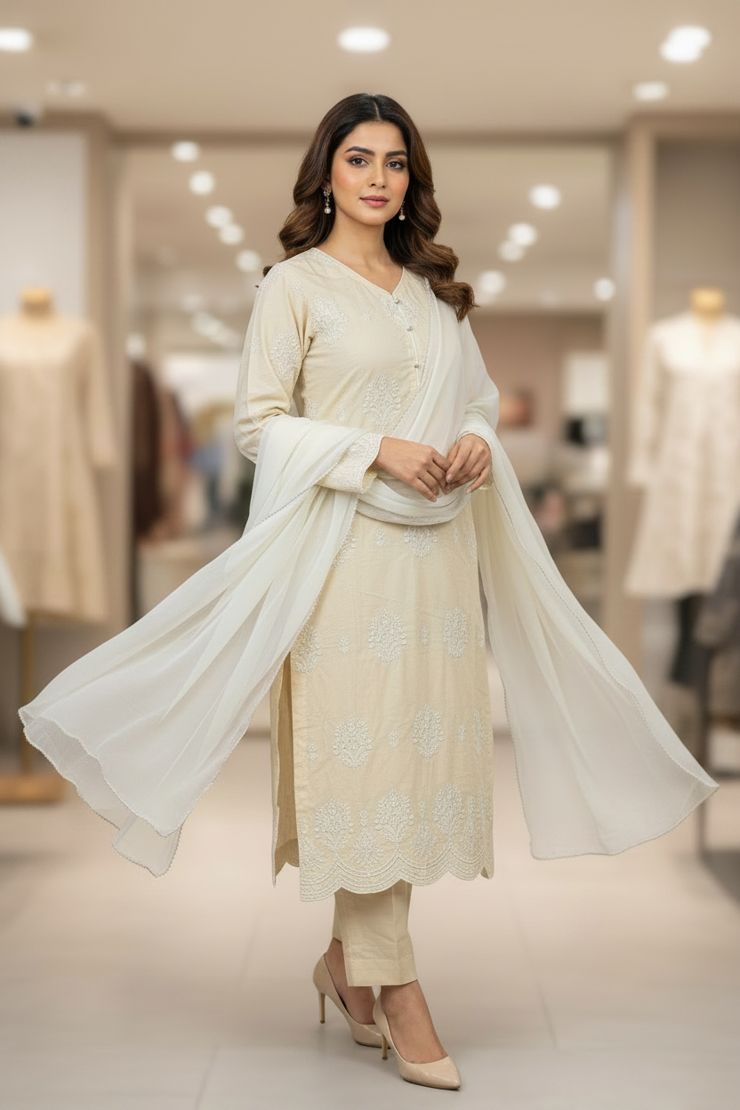 Textured Pastel Collection: Butter Yellow, Pastel Peach, Mint & Sage Shalwar Kameez | Everyday Eid Wear M to 8XL