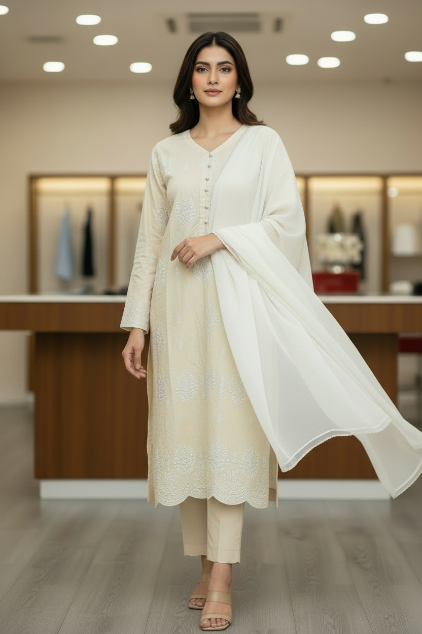 Textured Pastel Collection: Butter Yellow, Pastel Peach, Mint & Sage Shalwar Kameez | Everyday Eid Wear M to 8XL