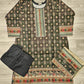 Designer charcoal grey and pinkish red colour winter collection khaddar fabric with khaddar shawl
