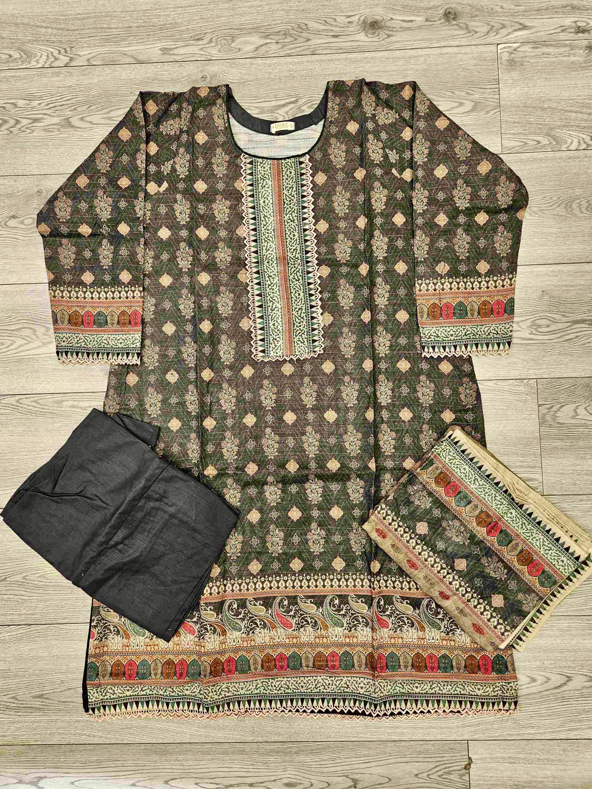 Designer charcoal grey and pinkish red colour winter collection khaddar fabric with khaddar shawl