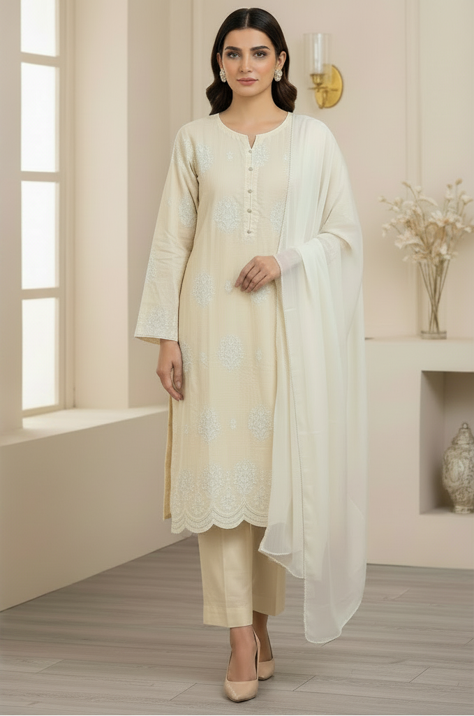 Textured Pastel Collection: Butter Yellow, Pastel Peach, Mint & Sage Shalwar Kameez | Everyday Eid Wear M to 8XL