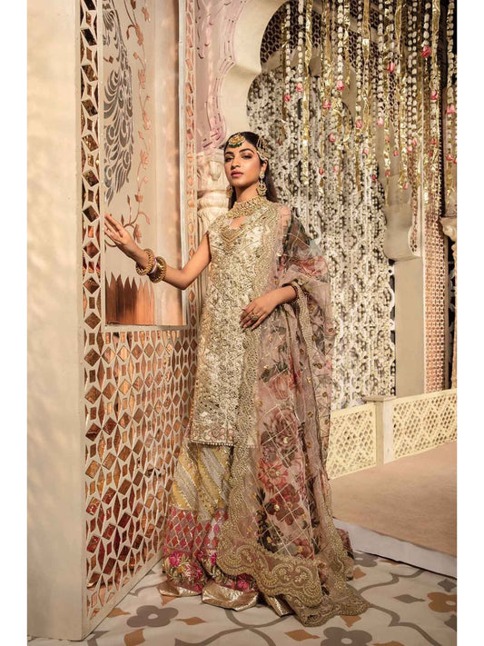 CRM cutwork affair light gold colour hand embellished organza fabric kameez embroidered lehenga floral print gotta dupatta in sizes [L to 5XL] womenswear traditional partywear dress plus size - gorgeous fit