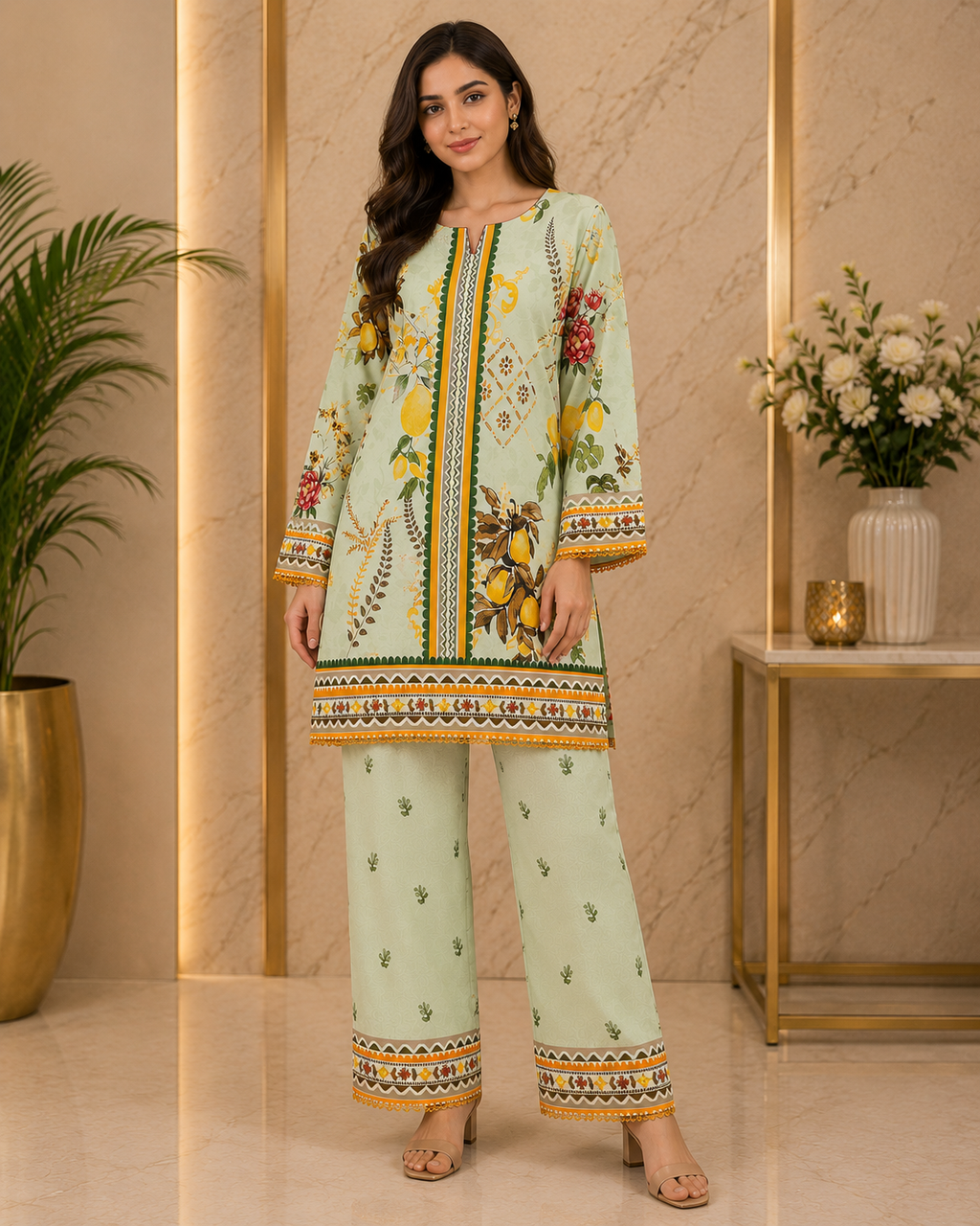 REG | The Co-Ord Collection | Women's 2 Piece Sets | 10 Colours & Designs | Floral Print Tops & Straight Leg Trousers | Casual & Everyday Wear