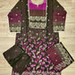 Designer black and luxury purple colour winter collection khaddar fabric with khaddar shawl