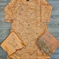 Peachy orange colour shalwar kameez in cut dana embroidery