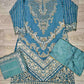MB duck blue colour hand embroidered shirt in organza fabric