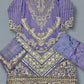 MB lilac colour hand embroidered shirt in organza fabric