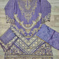 MB lilac colour hand embroidered shirt in organza fabric