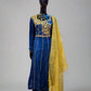 Midnight blue colour antique gold hand embellished