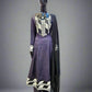 Black with white embroidery on neck and border marina winter fabric