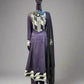 Black with white embroidery on neck and border marina winter fabric