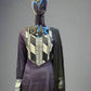 Black with white embroidery on neck and border marina winter fabric