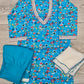 Girl's Dodger Blue colour Floral Print