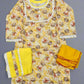Girl's Lemon Yellow colour Floral Print