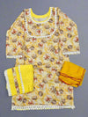 Girl's Lemon Yellow colour Floral Print