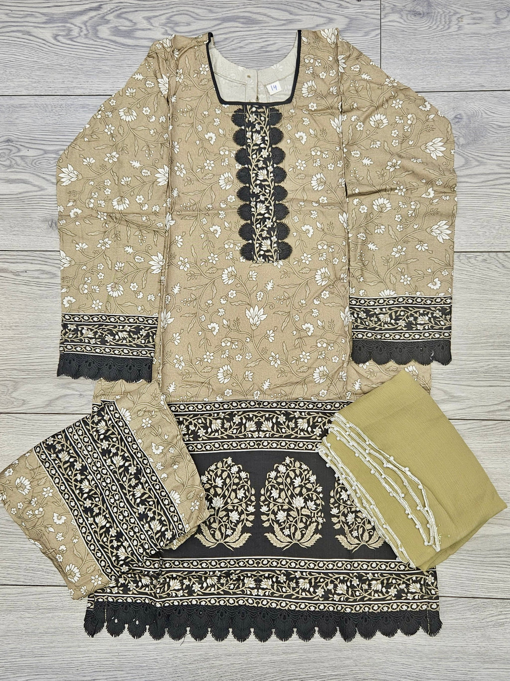 Girl's Moss Green colour Floral Print
