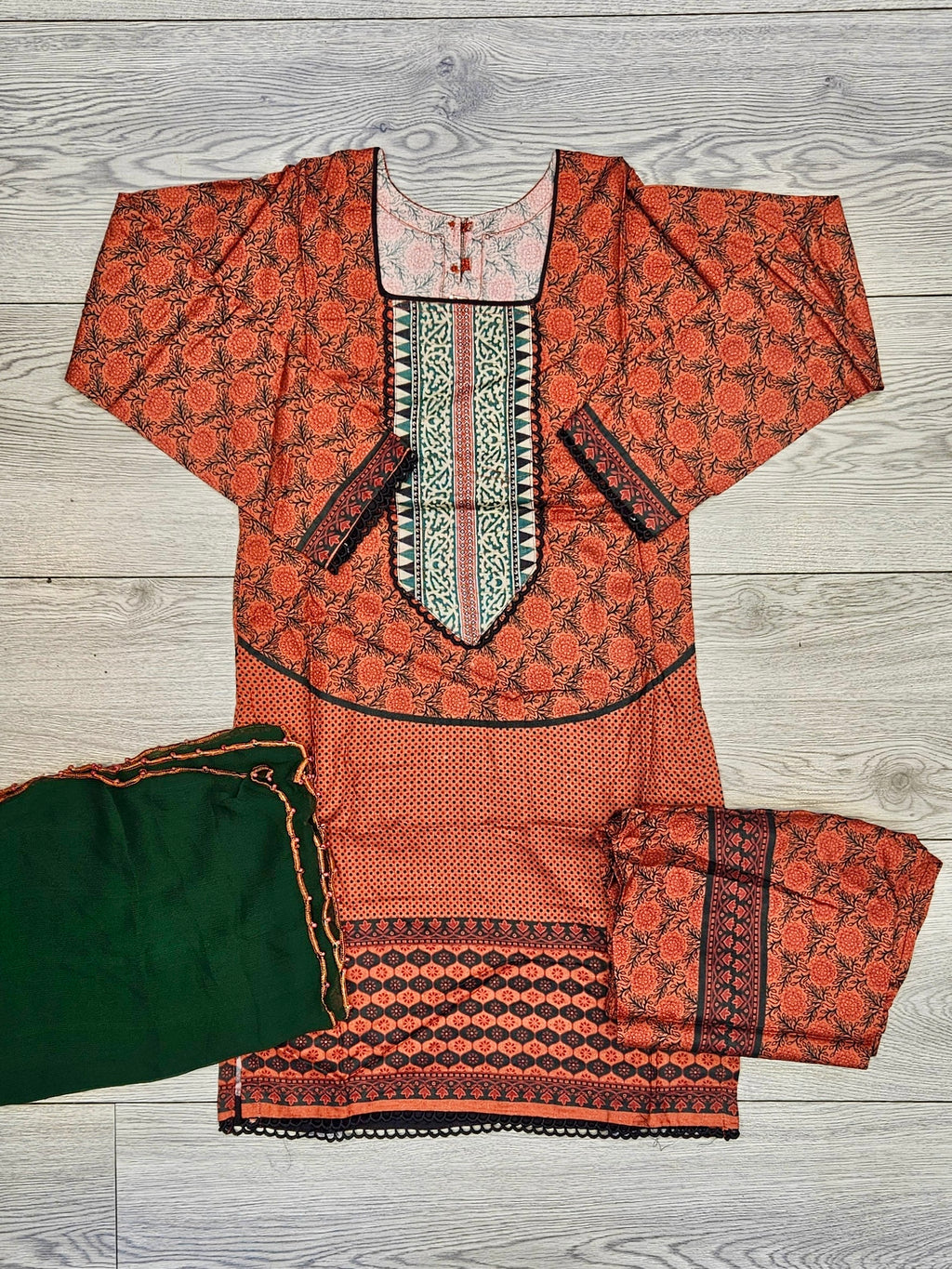 Girl's Burnt Umber colour Floral Print