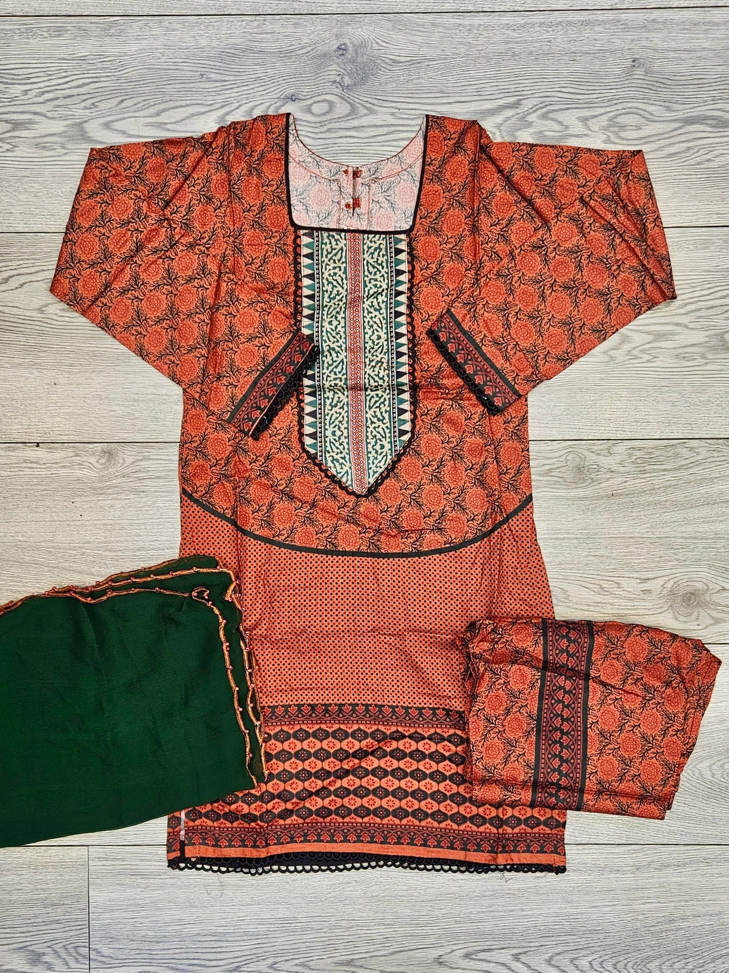 Girl's Burnt Umber colour Floral Print