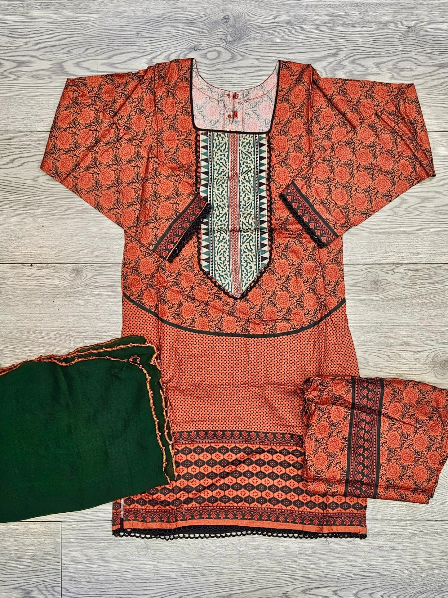 Girl's Burnt Umber colour Floral Print