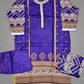 Violet floral print linen fabric shalwar kameez