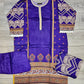 Violet floral print linen fabric shalwar kameez