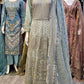 FZS Nira Ice blue colour embroidered