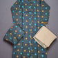 Midnight green colour ditsy print linen fabric