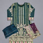 Dark green colour hand embroidered in organza fabric