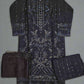 CRM black colour thread and zari embroidered