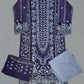 CRM charcoal grey colour thread and zari embroidered