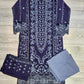 CRM charcoal grey colour thread and zari embroidered