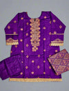 ANM by Ali violet colour thread embroidered