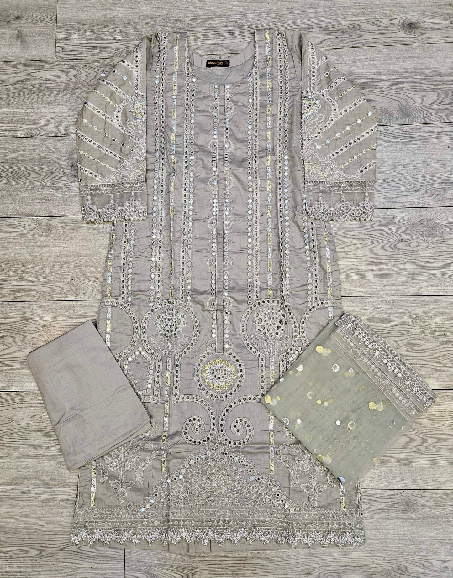 MB trout gray colour thread and laser cut