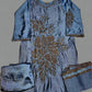 NOA navy blue colour silk embroidered in thread and sequins