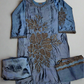 NOA navy blue colour silk embroidered in thread and sequins