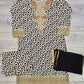 Black and beige colour floral print