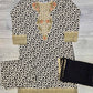 Black and beige colour floral print