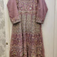 ELN lilac colour embroidered dress with embroidered dupatta in sizes (L to 5XL)