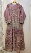 ELN lilac colour embroidered dress with embroidered dupatta in sizes (L to 5XL)